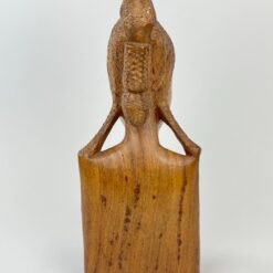 Medinis moters biustas su kaulo inkrustacijomis “Afrikietė” 20x18x45,5 cm