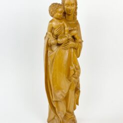 Medinė Švč. Mergelės Marijos su Kūdikėliu Jėzumi statula 13x16x52,5 cm