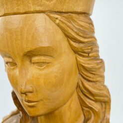 Medinė Švč. Mergelės Marijos su Kūdikėliu Jėzumi statula 13x16x52,5 cm