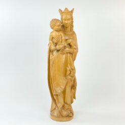 Medinė Švč. Mergelės Marijos su Kūdikėliu Jėzumi statula 13x16x52,5 cm
