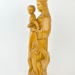 Medinė Švč. Mergelės Marijos su Kūdikėliu Jėzumi statula 13x16x52,5 cm