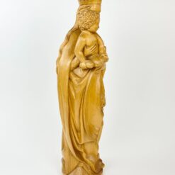 Medinė Švč. Mergelės Marijos su Kūdikėliu Jėzumi statula 13x16x52,5 cm