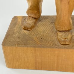 Medinė dviejų vyrų su muzikiniais instrumentais statula 10,5x30x38 cm