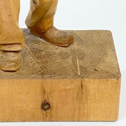 Medinė dviejų vyrų su muzikiniais instrumentais statula 10,5x30x38 cm