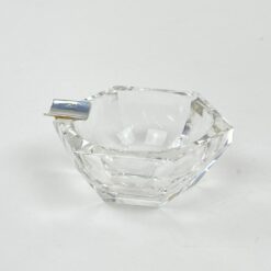 Stiklinė miniatiūrinė peleninė su 925 prabos sidabriniu grioveliu 6x5x2,5 cm