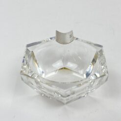 Stiklinė miniatiūrinė peleninė su 925 prabos sidabriniu grioveliu 6x5x2,5 cm