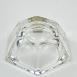 Stiklinė miniatiūrinė peleninė su 925 prabos sidabriniu grioveliu 6x5x2,5 cm