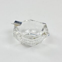 Stiklinė miniatiūrinė peleninė su 925 prabos sidabriniu grioveliu 6x5x2,5 cm