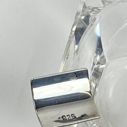 Stiklinė miniatiūrinė peleninė su 925 prabos sidabriniu grioveliu 6x5x2,5 cm