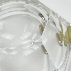 Stiklinė miniatiūrinė peleninė su 925 prabos sidabriniu grioveliu 6x5x2,5 cm