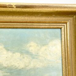 Ant kartono aliejiniais dažais tapytas gamtos peizažas medžio rėme 7×65,5×53 cm