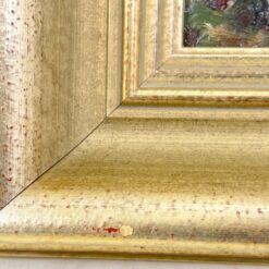 Ant kartono aliejiniais dažais tapytas gamtos peizažas medžio rėme 7×65,5×53 cm