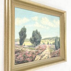 Ant kartono aliejiniais dažais tapytas gamtos peizažas medžio rėme 7×65,5×53 cm