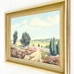 Ant kartono aliejiniais dažais tapytas gamtos peizažas medžio rėme 7×65,5×53 cm