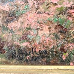 Ant kartono aliejiniais dažais tapytas gamtos peizažas medžio rėme 7×65,5×53 cm