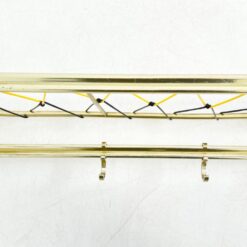 Vintažinė sieninė aliumininė kabykla su penkiais kabliukais 24,5×26,5×13 cm