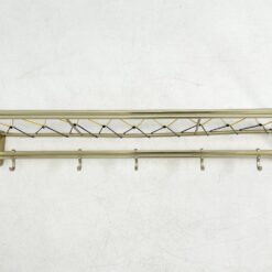 Vintažinė sieninė aliumininė kabykla su penkiais kabliukais 24,5×26,5×13 cm