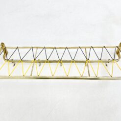 Vintažinė sieninė aliumininė kabykla su penkiais kabliukais 24,5×26,5×13 cm