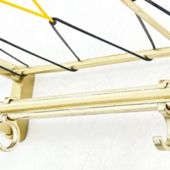 Vintažinė sieninė aliumininė kabykla su penkiais kabliukais 24,5×26,5×13 cm