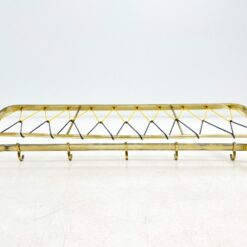 Vintažinė sieninė aliumininė kabykla su penkiais kabliukais 24,5×26,5×13 cm