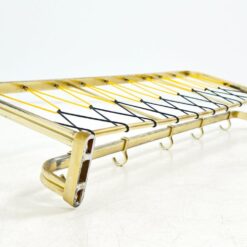 Vintažinė sieninė aliumininė kabykla su penkiais kabliukais 24,5×26,5×13 cm