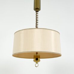 Reguliuojamo aukščio pakabinamas šviestuvas šviesiu gaubtu 43x43x57(+43) cm