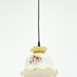 Pakabinamas šviestuvas stikliniu gaubtu su gėlių raštais 20x20x65 cm