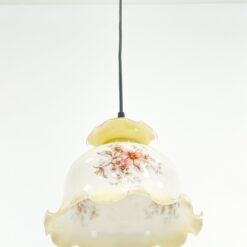 Pakabinamas šviestuvas stikliniu gaubtu su gėlių raštais 20x20x65 cm