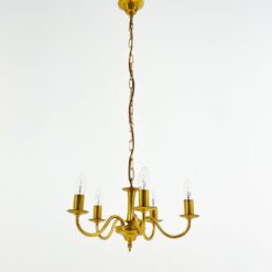 Žalvarinis penkių šakų pakabinamas sietynas 42x42x97 cm