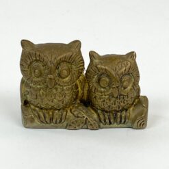 Žalvarinė dviejų apuokų statulėlė 2,5x7x5 cm