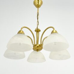 Paul Neuhaus penkių šakų pakabinamas sietynas stiklo gaubtais 53x53x51 cm