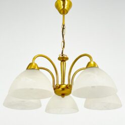 Paul Neuhaus penkių šakų pakabinamas sietynas stiklo gaubtais 53x53x51 cm