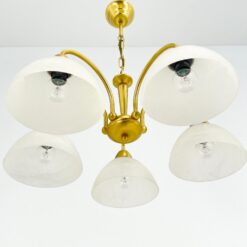 Paul Neuhaus penkių šakų pakabinamas sietynas stiklo gaubtais 53x53x51 cm