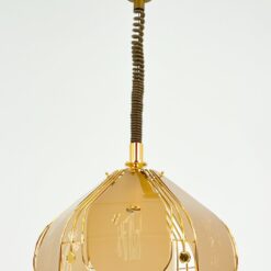 Reguliuojamo aukščio metalinis pakabinamas šviestuvas su stiklu 42x42x76(+104) cm