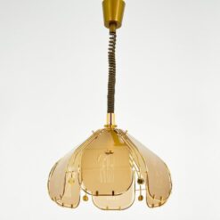 Reguliuojamo aukščio metalinis pakabinamas šviestuvas su stiklu 42x42x76(+104) cm