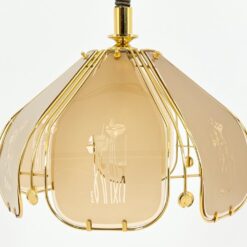 Reguliuojamo aukščio metalinis pakabinamas šviestuvas su stiklu 42x42x76(+104) cm