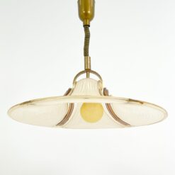 Reguliuojamo aukščio pakabinamas šviestuvas rankų darbo stiklo gaubtu 62x62x52(+67) cm