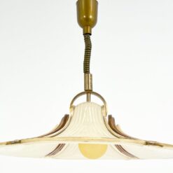 Reguliuojamo aukščio pakabinamas šviestuvas rankų darbo stiklo gaubtu 62x62x52(+67) cm