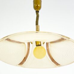 Reguliuojamo aukščio pakabinamas šviestuvas rankų darbo stiklo gaubtu 62x62x52(+67) cm