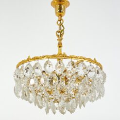 Pakabinamas Schröder and Co žalvario ir krištolo sietynas 42x42x65 cm