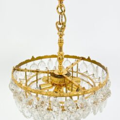 Pakabinamas Schröder and Co žalvario ir krištolo sietynas 42x42x65 cm