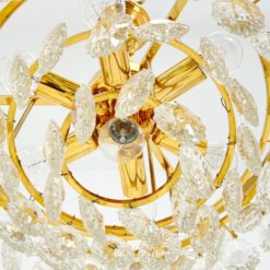 Pakabinamas Schröder and Co žalvario ir krištolo sietynas 42x42x65 cm