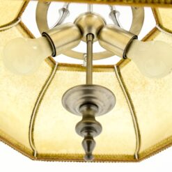 Pakabinamas Hillebrand-Leuchten šviestuvas odiniu gaubtu 45x45x131 cm