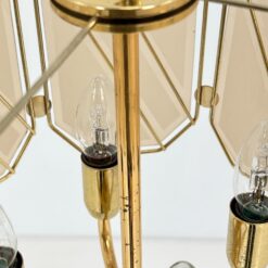 Metalinis aukso spalvos pakabinamas šviestuvas su stiklu 40x40x97 cm