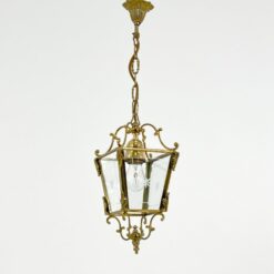 Pakabinamas žalvarinis žibintas 16x16x64 cm