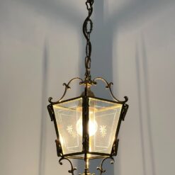 Pakabinamas žalvarinis žibintas 16x16x64 cm