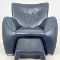 Vintažinis Leolux Echnaton odinis fotelis su pakoju 100x98x90 cm, 45 cm