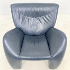 Vintažinis Leolux Echnaton odinis fotelis su pakoju 100x98x90 cm, 45 cm