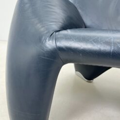 Vintažinis Leolux Echnaton odinis fotelis su pakoju 100x98x90 cm, 45 cm