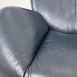 Vintažinis Leolux Echnaton odinis fotelis su pakoju 100x98x90 cm, 45 cm